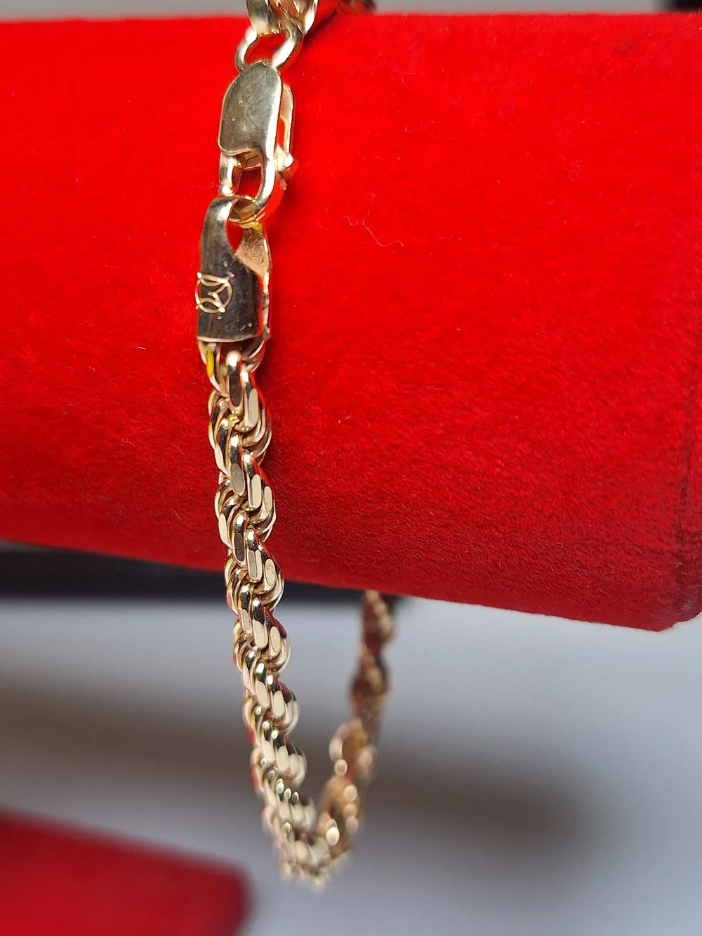NEW Gold Over 925 Sterling Silver 4.8mm Italian Rope Bracelet 9